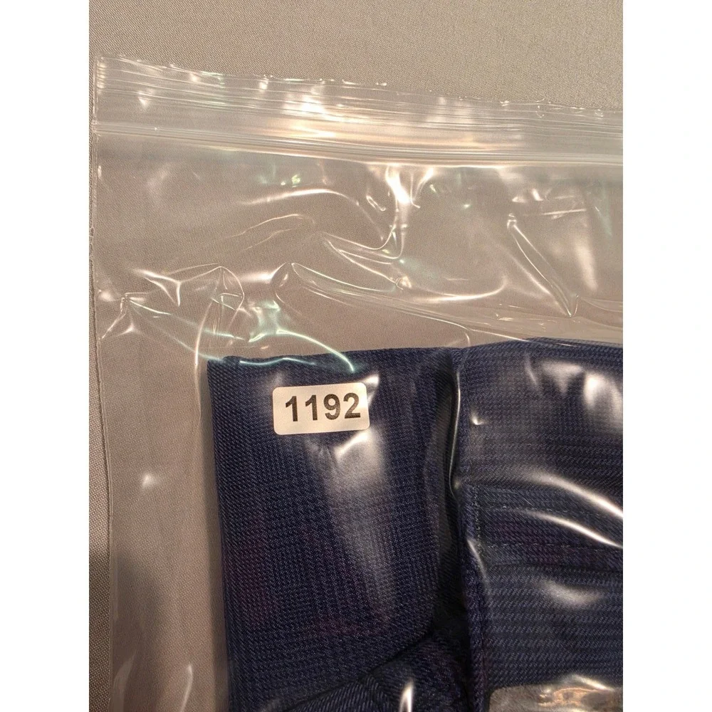 Peter Millar Crown Sport Mens 36x32 Purple Blue Micro Check Performance Pants